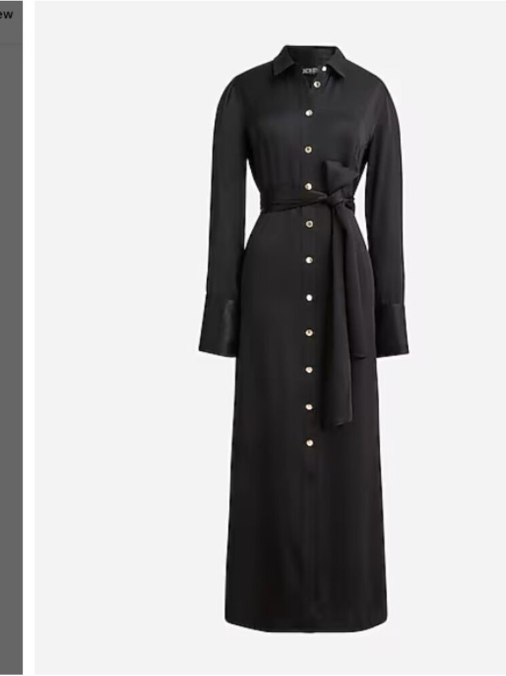 NWT J. CREW BLACK LUSTER CREPE DRAPEY SHIRTDRESS DRESS SZ 10 - Picture 3 of 10